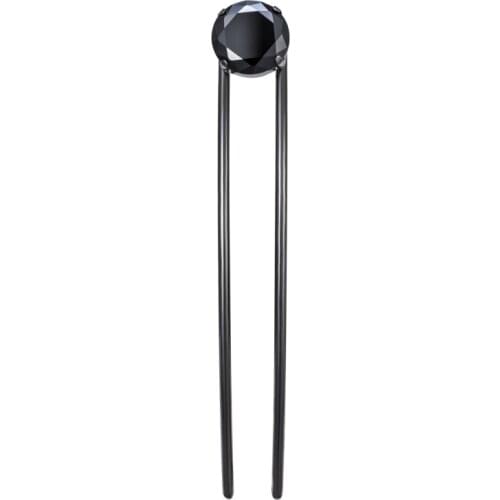 SEA MEW 100 PCS Metal Copper Zircon Hair Sticks Gun Black Rhodium Tone Hairpin Hair Combs Jewelry For Women Hair Decorations