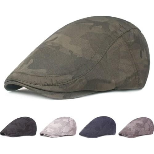 Men Berets Camouflage Caps Summer Thin Casual Adjustable Hats Golf Newsboy Hat HATCS0404