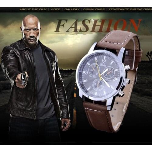 2019 New Leather watch men male hot sale fashion quartz watches business clock teenager casual round dial wristwatch relojes