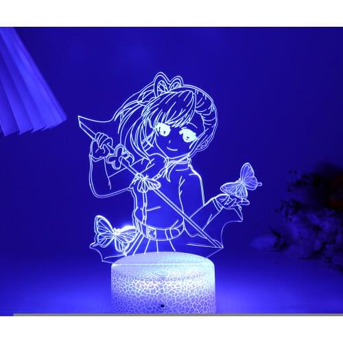 Night Light Kids Led Anime Figure Lamp Demon Slayer For Bedroom Atmosphere Decor Festival Party 3D Nightlights Indie Child Gift