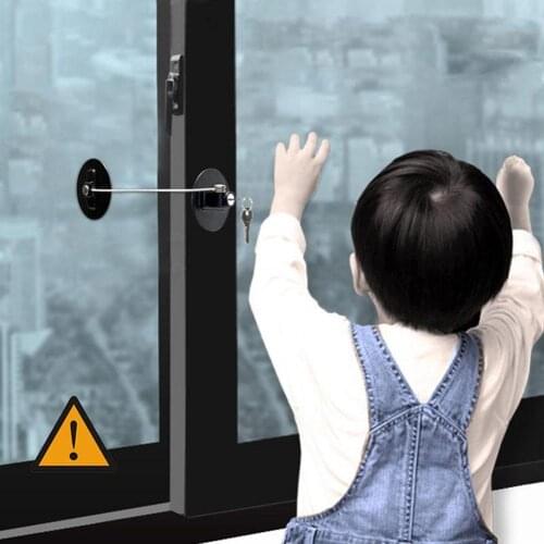 Children Protection Window Refrigerator Restrictor Safety Limit Lock with Key Home Baby Infant Safe Protection Firm Lock