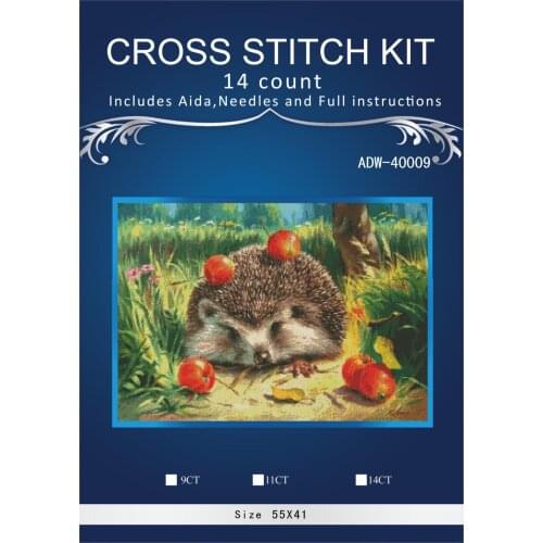 Oneroom Hedgehog and fruit Embroidery Needlework Crafts 14CT Unprinted DMC DIY Quality Cross Stitch Kits Handmade Arts Decor