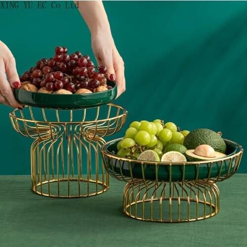 Modern Light Luxury Dried Fruit Plate Creative Living Room Ceramic Fruit Plate Ornaments Snack Snack Plate Home Decoration