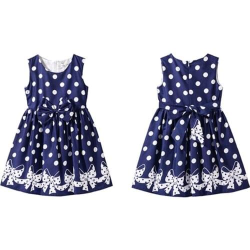 Spring Summer Girls Dress 2021 Casual Short Sleeves Polka Dot Kids Dresses For Girl Children Party Clothing Cute Princess Dress