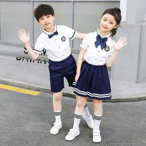 Japanese korea school uniform elementary school students summer kindergarten suit children short sleeve college style uniform