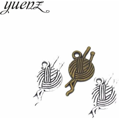 YuenZ 30pcs Bronze Tibetan Silver Plated Wool Charms Pendant Jewelry Making Accessories DIY Crafts 24*12mm J215