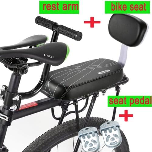 Bicycle Rear Seat With Back Rest Child Safety Bike Rear Seat With Handle Armrest Footrest Rear Seat Pedal