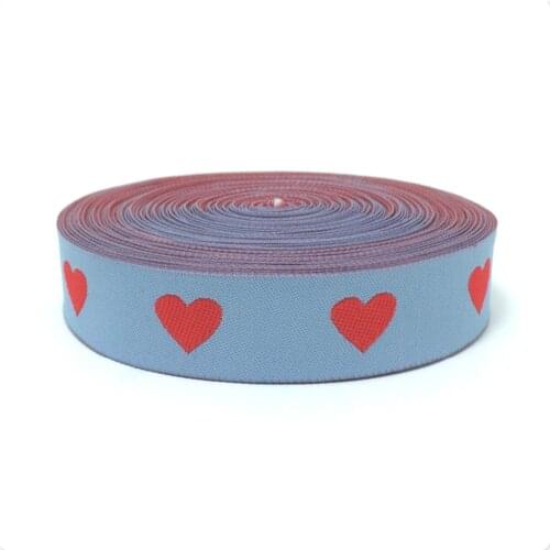 5/8" 16mmX10yards Zakka handmade accessories Cartoon ribbon Jacquard Ribbon with red love ZERZEEMOOY KT2015041826