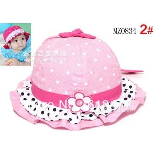 Winter warm knitted hats for boy/girl/kits hats infants caps beanine for chilldren Ear protection cap-Dot lace mz0834-2pcs