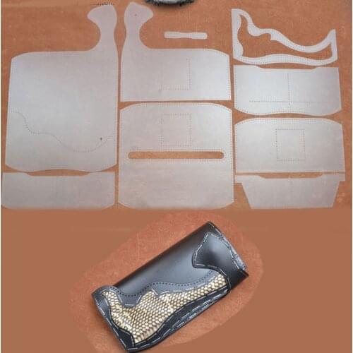 1 Set Sewing Pattern Multifunctional DIY Animal Skin Leather Handmade Craft Women Wallet Purse Hard Kraft Paper Stencil Template