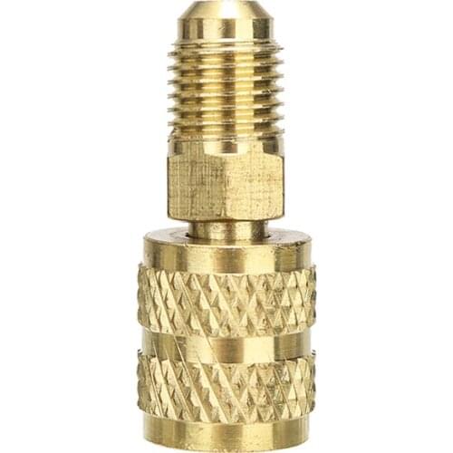 Brass Air Conditioners Adapter R410a Straight Adapter Fitting 1/4" Male to 5/16" SAE Female Charging Hose to Vacuum Pump
