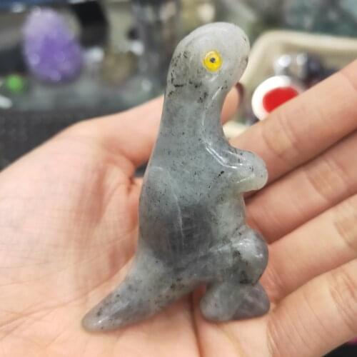 1pcs Natural mineral Crystal Hand Carved Crafts Dinosaur Healing Stone Figurine Reiki Mini Animal Art Decorative Gift