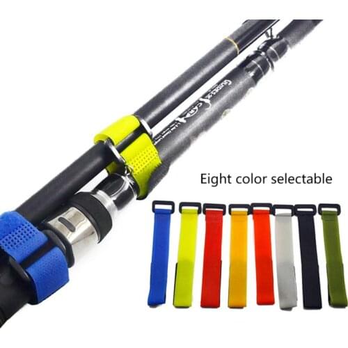 10Pcs Fishing Rod Tie Holders Straps Belts Suspenders Fastener Hook Loop Cable Cord Ties Belt Fishing Tackle Fishing Accessories