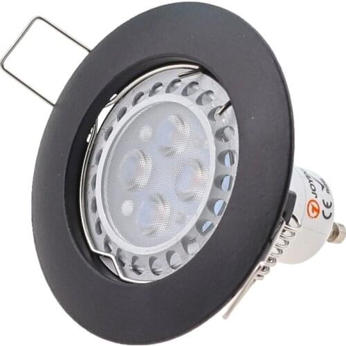 10pcs Factory Prices Recessed LED Ceiling Downlight Frame Gu10 Mr16 Halogen Led Spot Light Fixtures White Black Nickel For Hotel