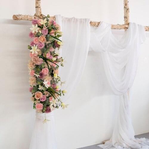 Customized new T-stage road arch artificial flower wall DIY wedding party decor props arch flower arrangement flower row 2pcs