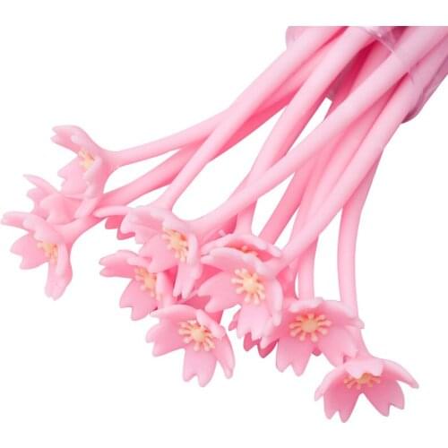 2pc Pink cherry blossom gel pen Kawaii black ink writing pens school office Supply Gifts for Students Party Favor back to school