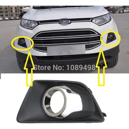 2 Pcs/Pair RH and LH fog lights lamp cover bezel with hole trim ABS chromed for Ford Ecosport 2013
