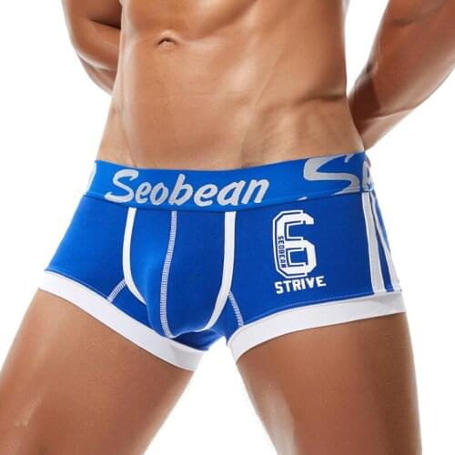 3pc/lot SEOBEAN Brand Cotton mens Print Boxers Man Underwear Male Pouch Boxers Shorts male boxers