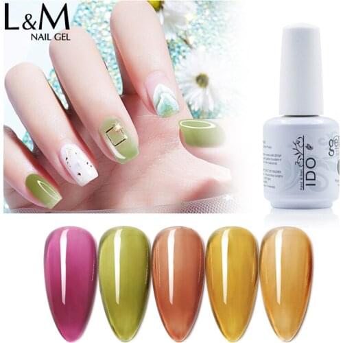 3pcs Rainbow Amber Glaze Nail Gel Translucent Jelly Color UV Led Nail Gel Salon Home DIY Use Nail Art