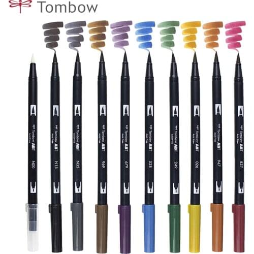 5pcs Tombow Watercolor Pen AB-T Soft Head Marker for Students Painting Art Design Hand Account Painting Double Head Art Marker