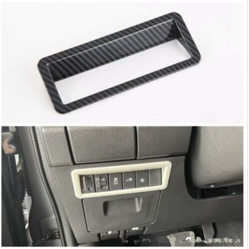 ABS Carbon fiber Car Headlight Switch Button Panel Cover Frame Trim Sticker For ISUZU D-MAX 2021