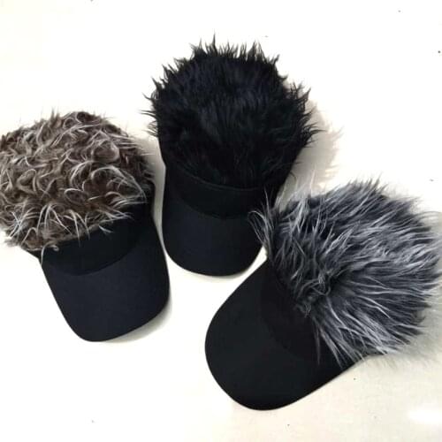 Visor Baseball Hat Unisex Funny Wig Cap Flair Casual Hair Golf Caps Outdoor Wig Baseball Cap Parent-child Street Trend Outdoor