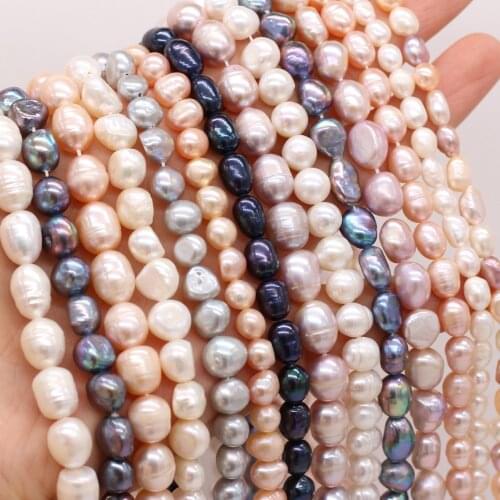 Natural Freshwater Pearl Beads High Quality Rice Shape Punch Loose Beads For jewelry making DIY Necklace Bracelet Accessories