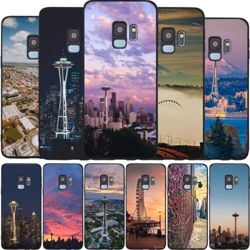 Seattle black Soft phone Case For Samsung S20 S10 S9 S8 S7 edge Plus Lite Note 8 9 10 A6 A7 A8 A9 2018 Cover