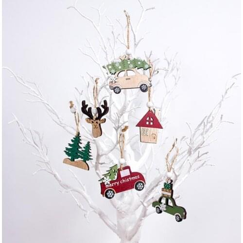 Christmas DIY Wood Crafts Tags Pendants Christmas Ornaments Christmas Tree Decorations 3PCS/LOT LX8307