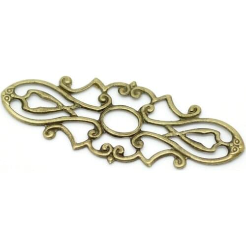 DoreenBeads 200PCs Antique Bronze Filigree Wraps Connectors Embellishments Findings 3.8x1.5cm (B18677), yiwu