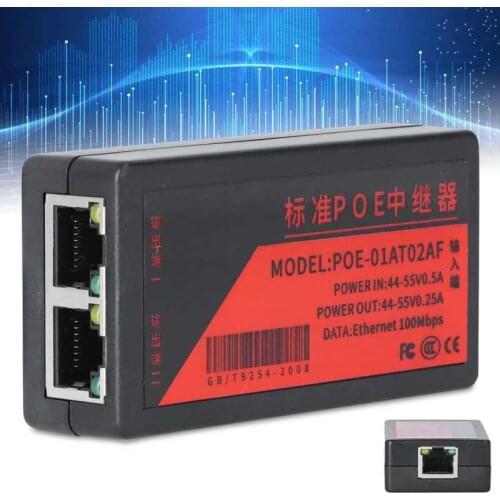 Transmission Low Loss Cables POE Repeater Standard Network Extender 100Mbps Camera Adapter Splitter 8.8x4.2x2cm Poe Splitter
