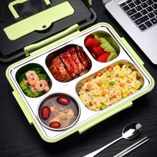 2020new hot-selling portable stainless steel lunch box Japanese-style compartment lunch box Student insulated portable lunch box