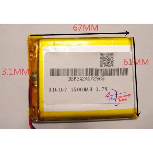 Best battery brand Free shipping 3.7 V lithium polymer battery 1500 mah rechargeable batteries treasure navigation tablet phone