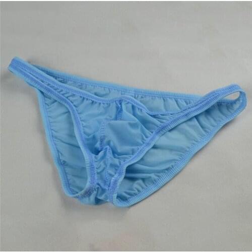 Ice Silk Mens Bikini Underwear Low-waist Male Panties Men Sexy Underwear Translucent Briefs Triangular Shorts