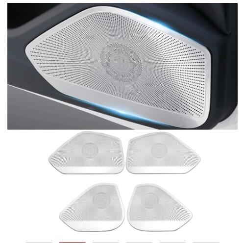 Stainless Auto Car Door Audio Loudspeaker Sound Speaker Cover Trim Sticker Accessorie For Audi A4 A5 S4 S5 B9 2017-2020