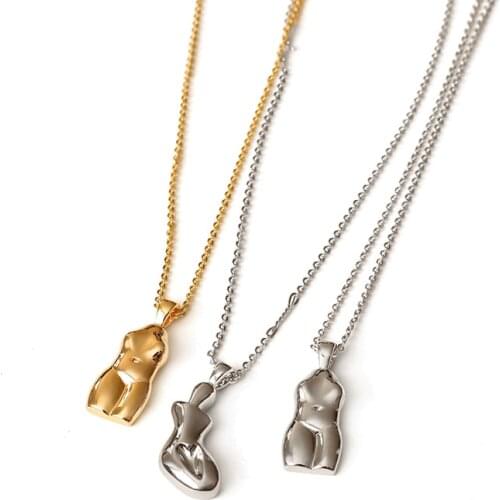 High Quality Material Copper Necklaces Pendants for Women Gold Silver Color Abstract Shape Suspension Pendant Necklaces