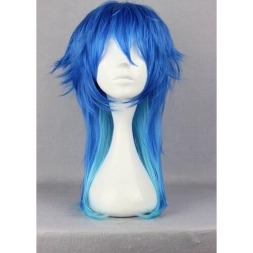 Dramatical Murder DMMD Seragaki Aoba Wig Ombre Blue Heat Resistant Synthetic Hair Cosplay Wigs + Wig Cap