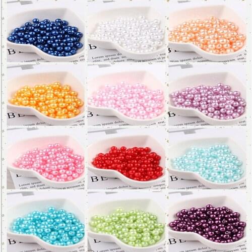 DIY Candy Color ABS Perforated Pearls. Bracelet, Earrings, Necklace Accessories., Gift Decoration / 4mm*200pcs- 6mm *100pcs