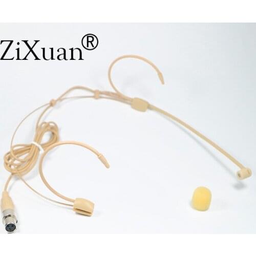 Pro Skin ALL XLR 3PIN TA3F Dual Ear Hook Mic Headworn Headset Head Microphone For AKG Samson Wireless Body-Pack Transmitter