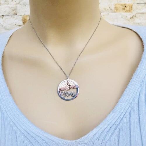 Istanbul 925 Sterling Silver Necklace Women Girls Gift Jewelry Accessories Fashion Handmade Elegant Chain