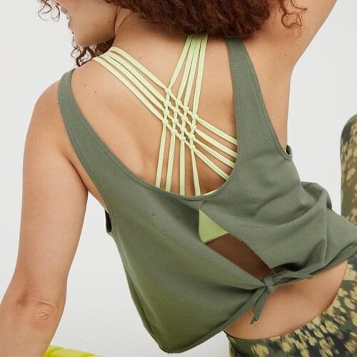 Loose Top Activewear Naked-Feel Athletic Yoga Letters Vest Open Back Yoga Tank Tops Stretch Sexy Blouse Sport Fitness Tank Tops