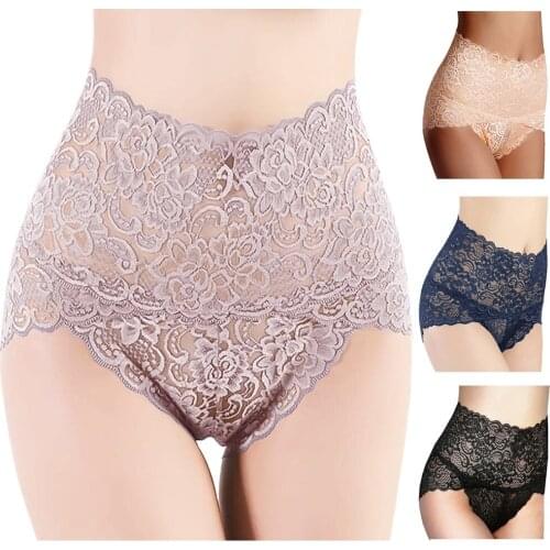 Hot Sales Lace Underwear Women Sexy Knickers Panties High Waist Floral Intimate Hipster Soft Breathable Female Seamless Briefs