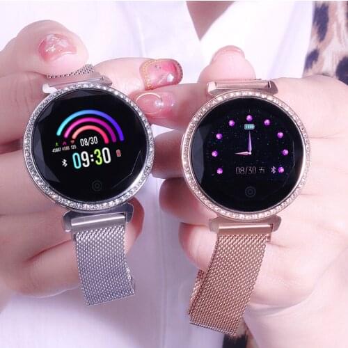 Smart watch womens fitness bracelet with sports pedometer information reminder for Android fashion metal women wear watch