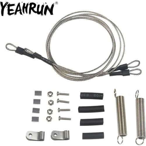 YEAHRUN 2Pcs RC Car Modified Parts Steel Rope Set for TRX-4 1/10 RC Toys Crawler Cars Modified Parts Accessories