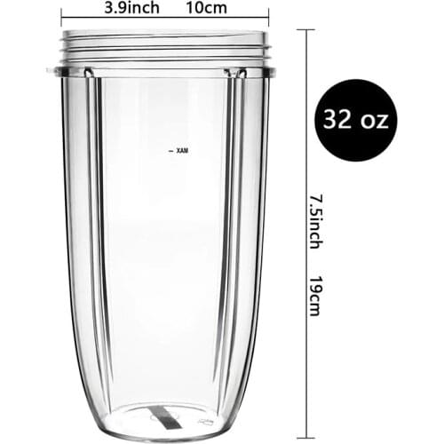 32oz Replacement Parts Mug Cup for Nutri Bullet 600W / Pro 900W High-Speed Blender Juicer Mixer Accessory 32 Ounce