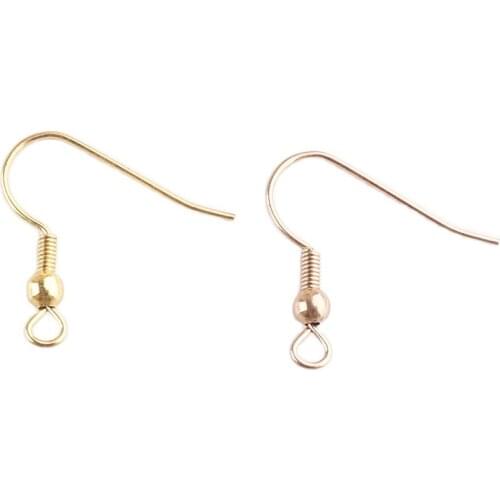 Earrings Clasps Hooks Gold 20mm with Bead Charm For DIY Jewelry Making Components Accessories Hook Earwire Jewelry Finding Parts