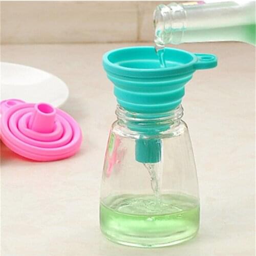 1PC Silicone Folding Telescopic Long Neck Funnel Creative Household Liquid Dispensing Mini Funnel Kitchen Tools