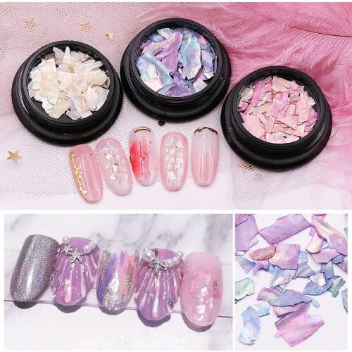 1Box 3D Mermaid Broken Shell Sequins Nail Art UV Resin Epoxy Mold Decorations Natural Slices For DIY Jewelry
