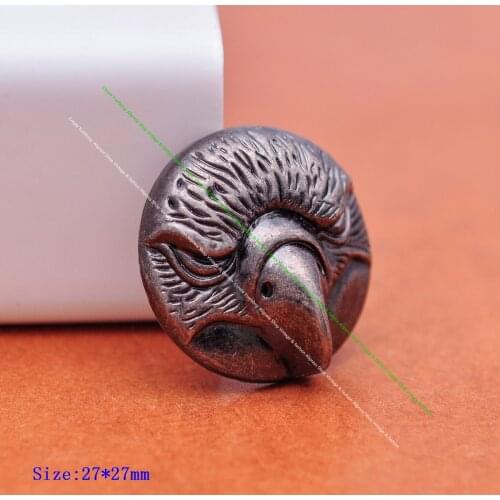10PC BIKER RETRO SLIVER EAGLE HEAD WESTERN BELT WALLET LEATHERCRAFT CONCHO BUTTON DECORATION HORSE SADDLES TACK SCREW BACK