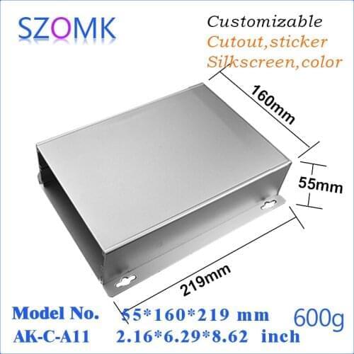 2 pcs, powder coating hot selling wall enclosure aluminum electrical distribution box 55*160*219mm aluminium enclosure box